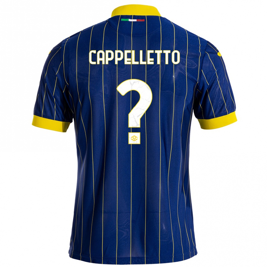 Niño Fútbol Camiseta Bryan Cappelletto #0 Azul Amarillo 1ª Equipación 2024/25