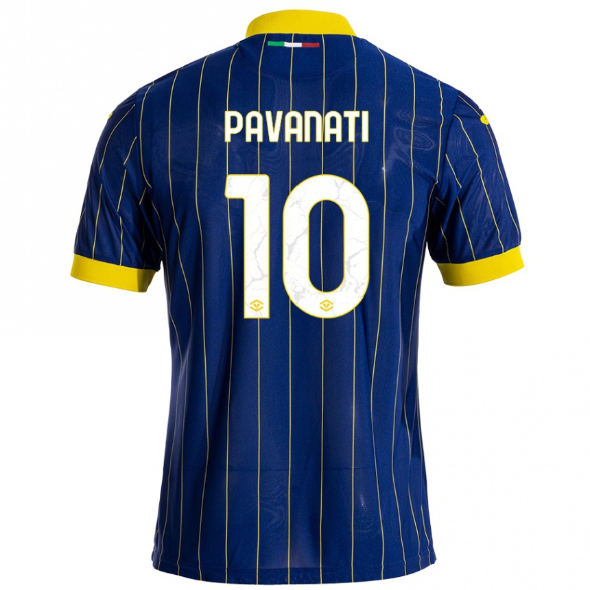 Niño Fútbol Camiseta Alessandro Pavanati #10 Azul Amarillo 1ª Equipación 2024/25