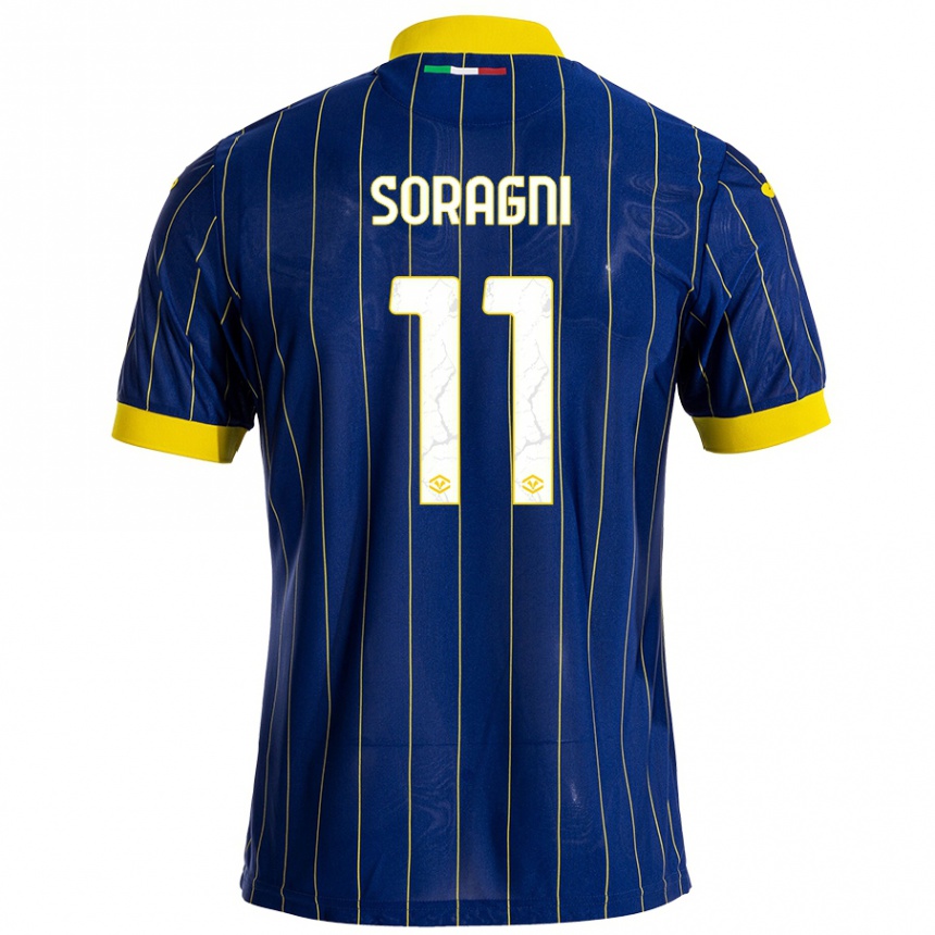 Niño Fútbol Camiseta Alberto Soragni #11 Azul Amarillo 1ª Equipación 2024/25