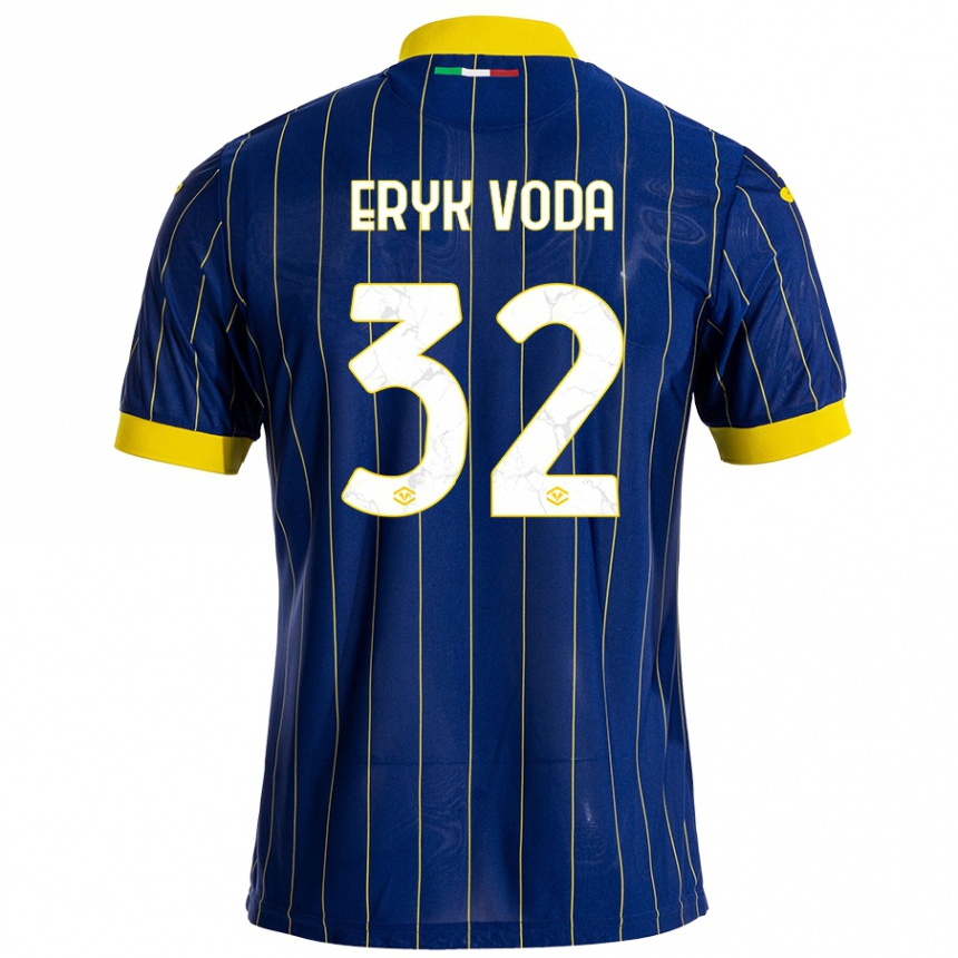 Niño Fútbol Camiseta Andrei Eryk Voda #32 Azul Amarillo 1ª Equipación 2024/25