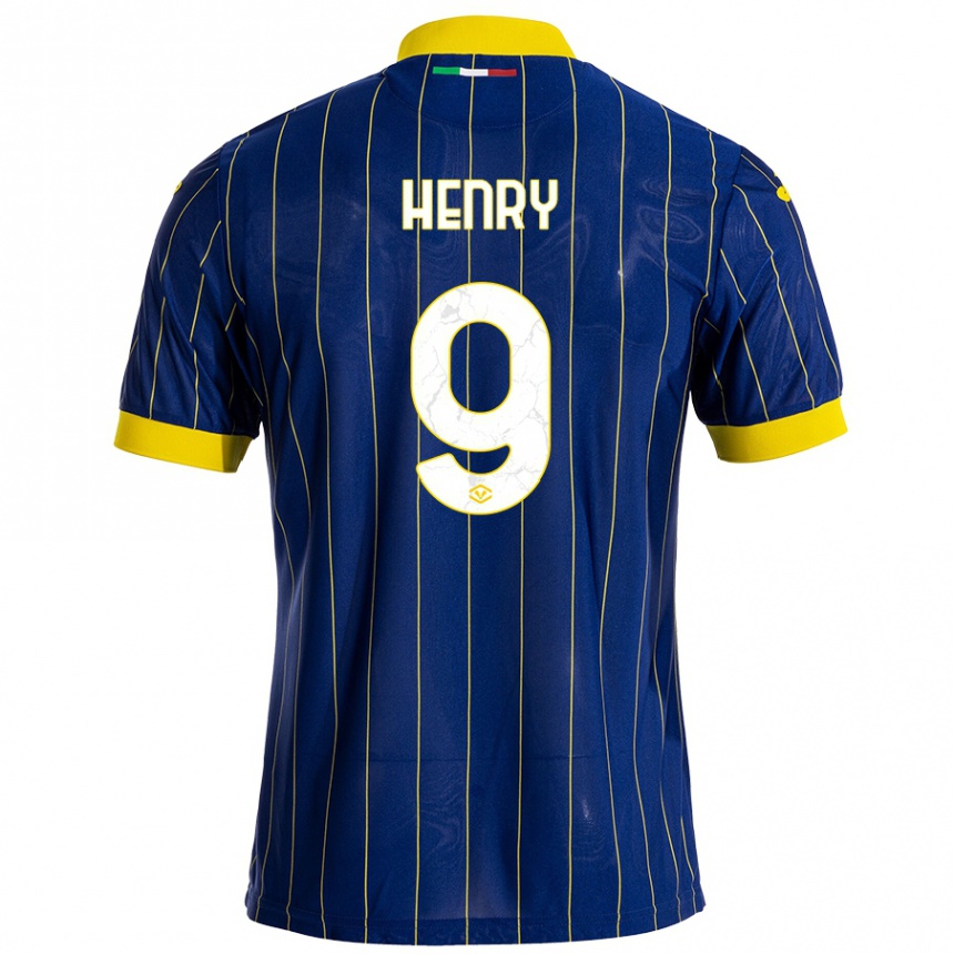 Niño Fútbol Camiseta Thomas Henry #9 Azul Amarillo 1ª Equipación 2024/25