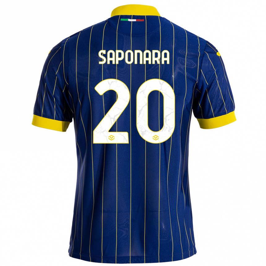 Niño Fútbol Camiseta Riccardo Saponara #20 Azul Amarillo 1ª Equipación 2024/25