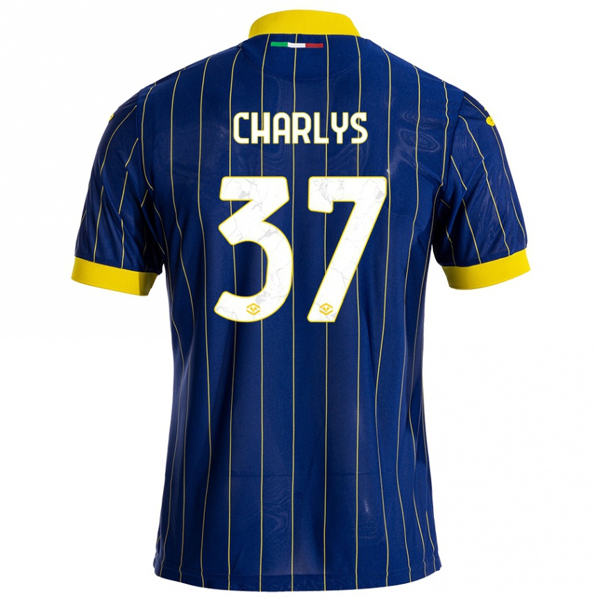 Niño Fútbol Camiseta Charlys #37 Azul Amarillo 1ª Equipación 2024/25