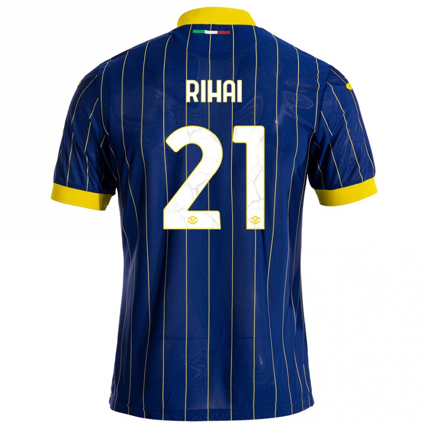 Niño Fútbol Camiseta Aiman Rihai #21 Azul Amarillo 1ª Equipación 2024/25