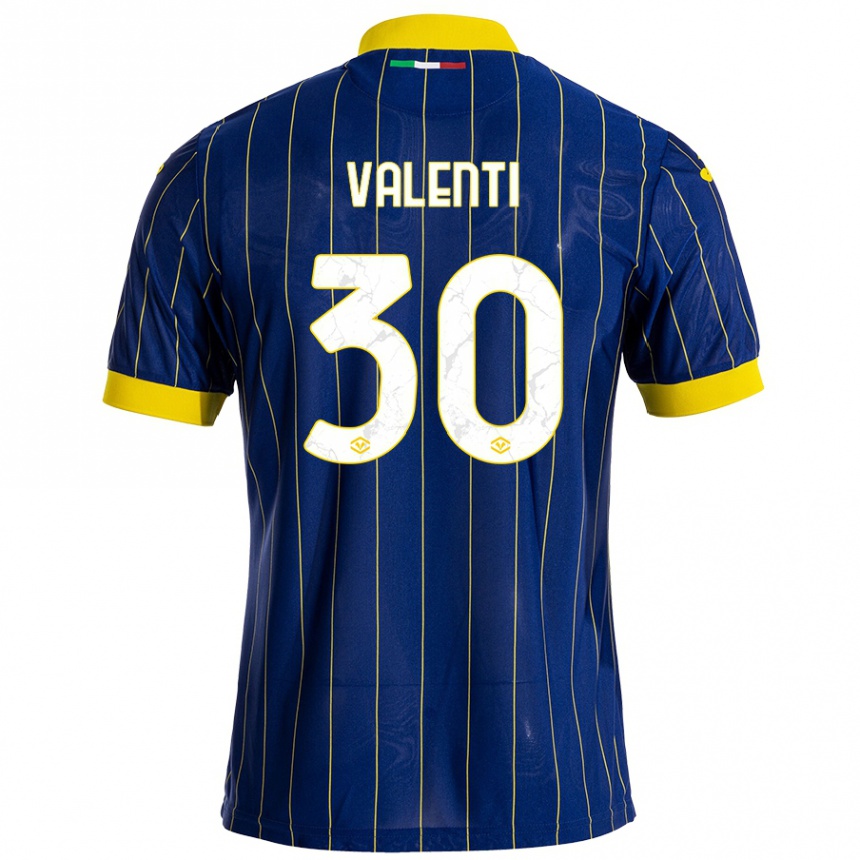 Niño Fútbol Camiseta Francesco Valenti #30 Azul Amarillo 1ª Equipación 2024/25