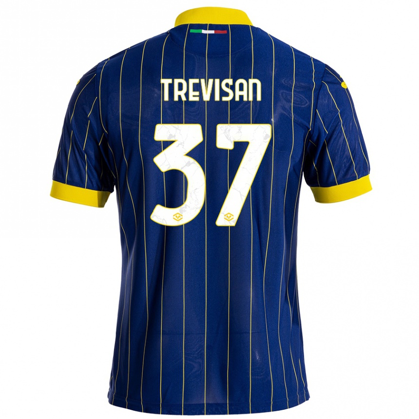 Niño Fútbol Camiseta Michael Trevisan #37 Azul Amarillo 1ª Equipación 2024/25