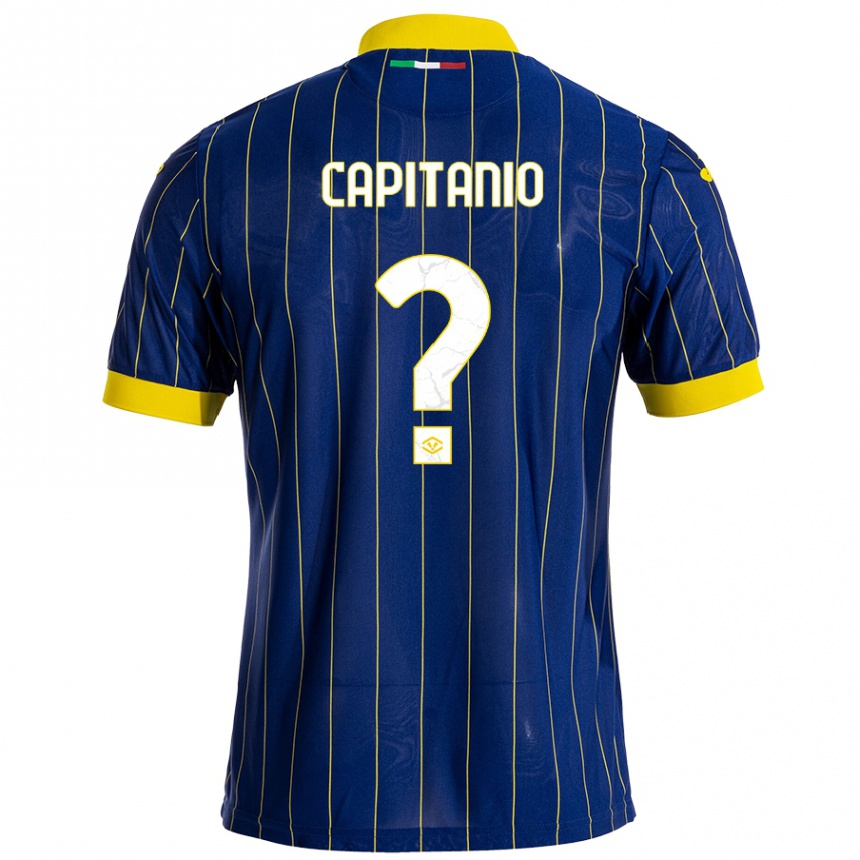 Niño Fútbol Camiseta Alex Capitanio #0 Azul Amarillo 1ª Equipación 2024/25