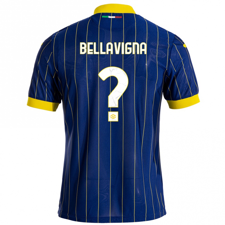 Niño Fútbol Camiseta Marco Bellavigna #0 Azul Amarillo 1ª Equipación 2024/25