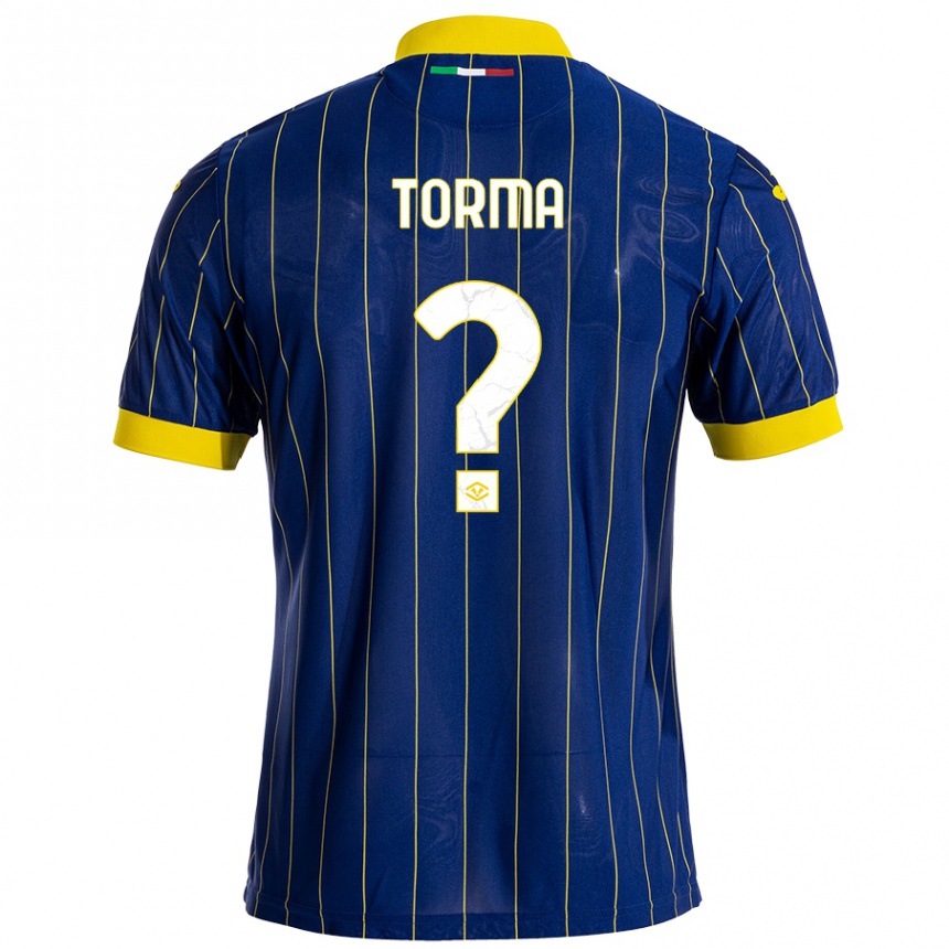 Niño Fútbol Camiseta Salvatore Torma #0 Azul Amarillo 1ª Equipación 2024/25