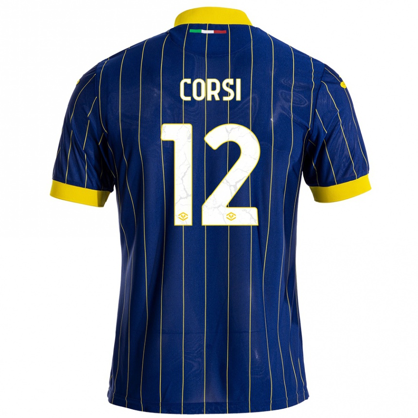 Niño Fútbol Camiseta Sara Corsi #12 Azul Amarillo 1ª Equipación 2024/25