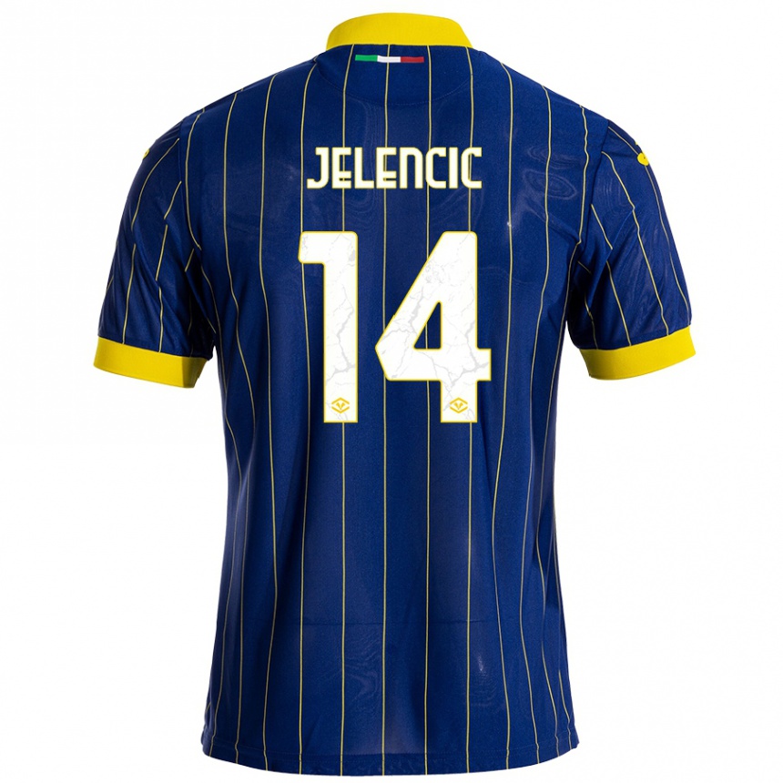 Niño Fútbol Camiseta Ana Jelencic #14 Azul Amarillo 1ª Equipación 2024/25