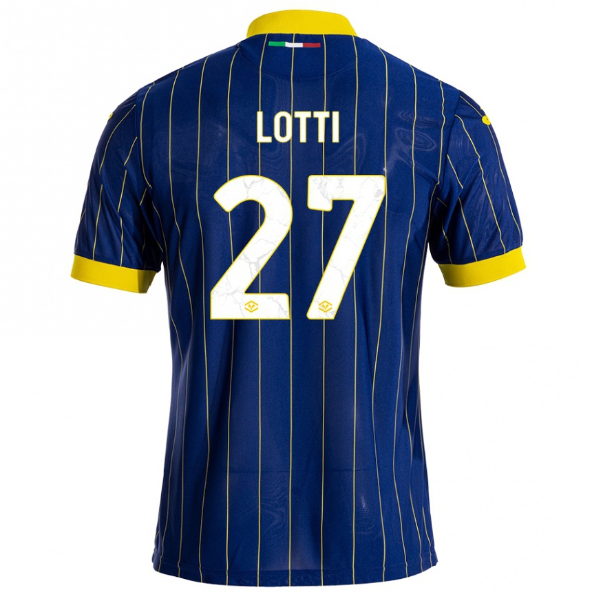 Niño Fútbol Camiseta Irene Lotti #27 Azul Amarillo 1ª Equipación 2024/25