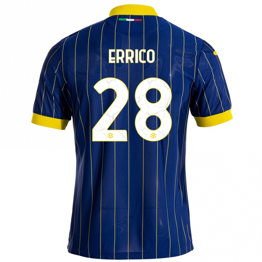 Niño Fútbol Camiseta Emma Raffaella Errico #28 Azul Amarillo 1ª Equipación 2024/25