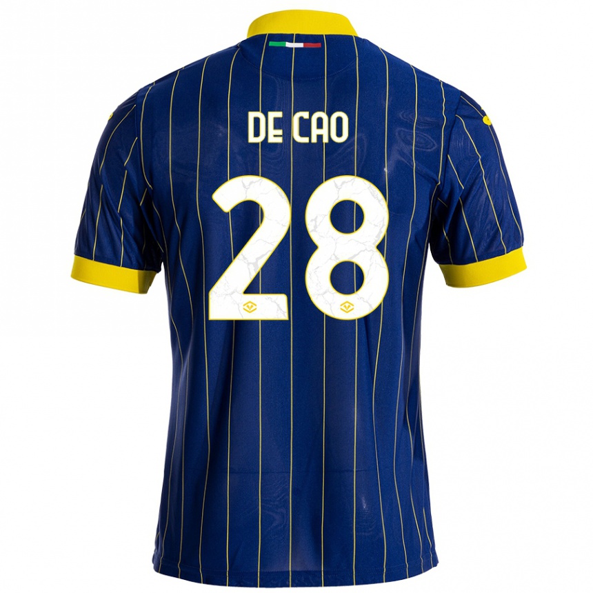 Niño Fútbol Camiseta Elena De Cao #28 Azul Amarillo 1ª Equipación 2024/25