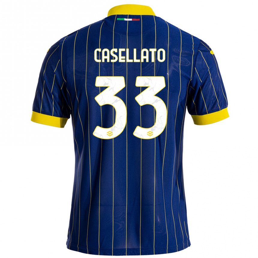 Niño Fútbol Camiseta Elisa Casellato #33 Azul Amarillo 1ª Equipación 2024/25