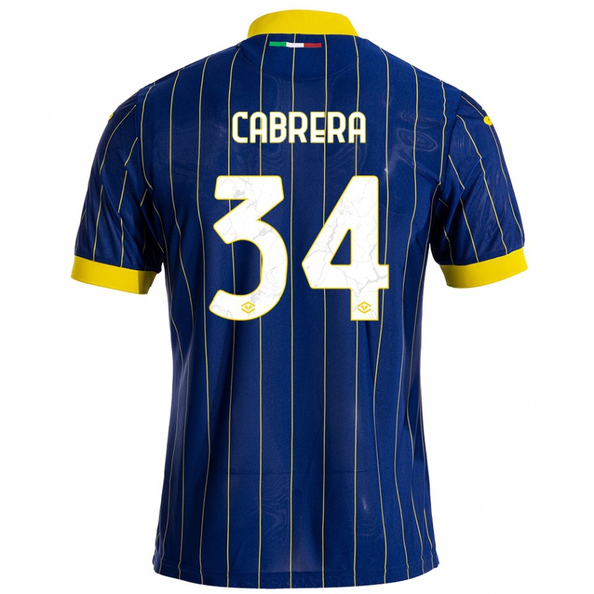 Niño Fútbol Camiseta Ilena Cabrera #34 Azul Amarillo 1ª Equipación 2024/25