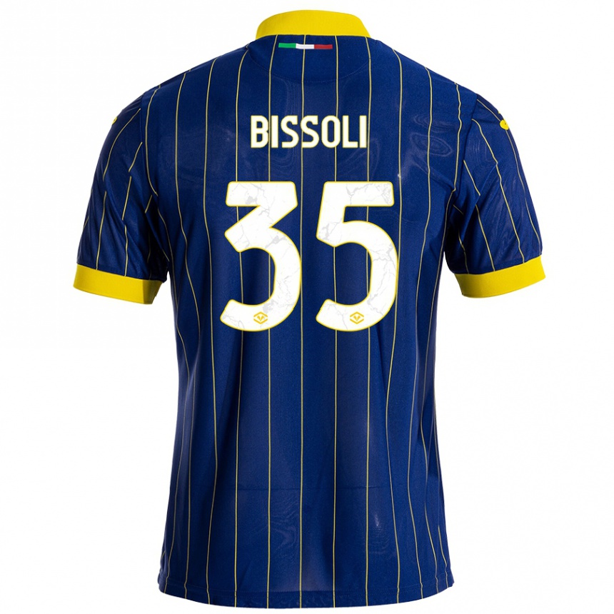 Niño Fútbol Camiseta Noemí Bissoli #35 Azul Amarillo 1ª Equipación 2024/25