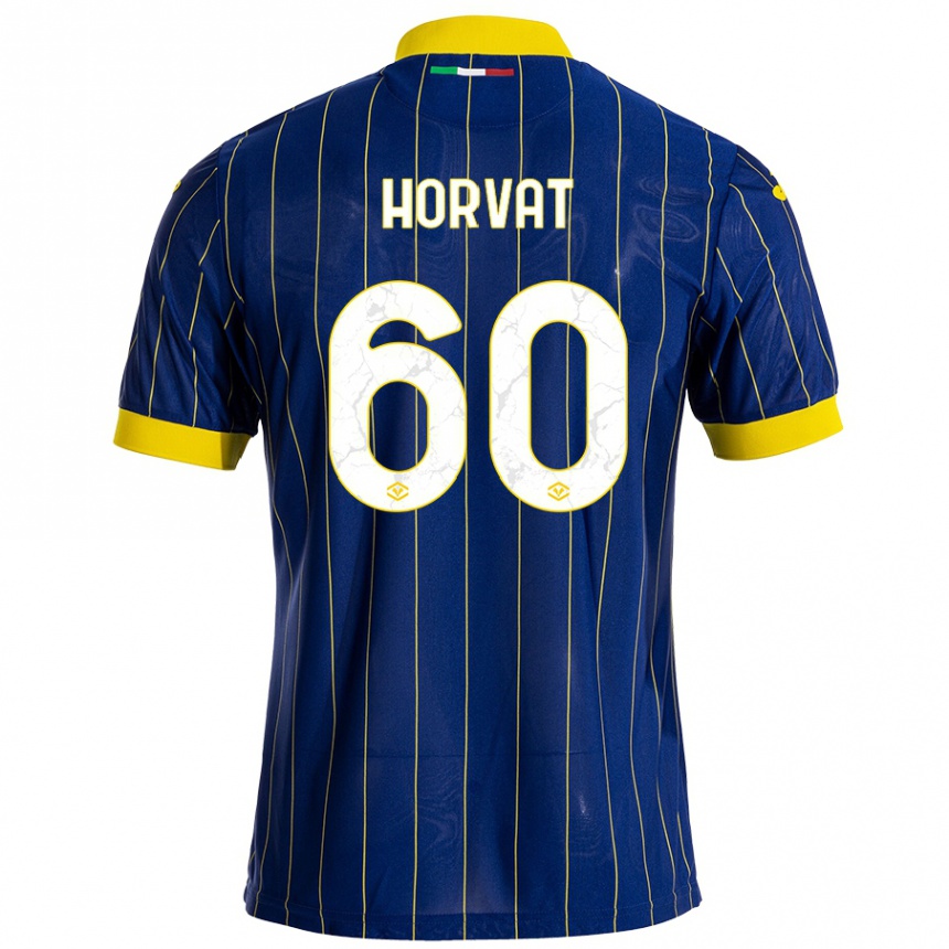 Niño Fútbol Camiseta Mihaela Horvat #60 Azul Amarillo 1ª Equipación 2024/25