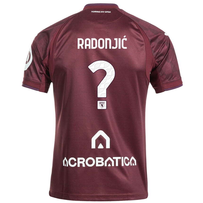 Niño Fútbol Camiseta Nemanja Radonjić #0 Granate Blanco 1ª Equipación 2024/25