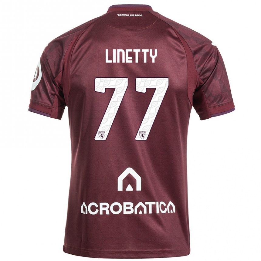 Niño Fútbol Camiseta Karol Linetty #77 Granate Blanco 1ª Equipación 2024/25