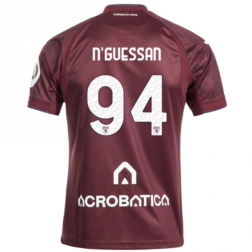 Niño Fútbol Camiseta Ange Caumenan N'guessan #94 Granate Blanco 1ª Equipación 2024/25