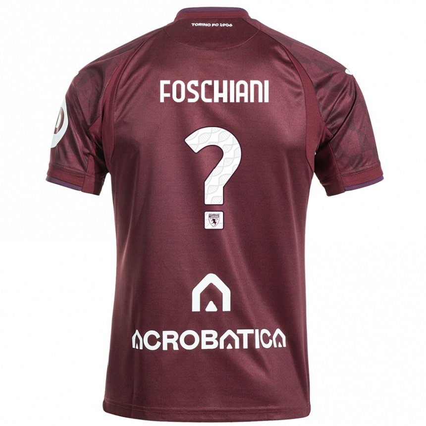 Niño Fútbol Camiseta Francesco Foschiani #0 Granate Blanco 1ª Equipación 2024/25