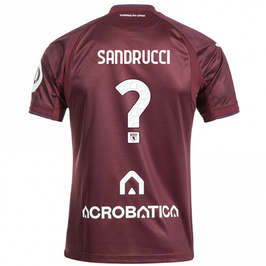 Niño Fútbol Camiseta Romeo Sandrucci #0 Granate Blanco 1ª Equipación 2024/25