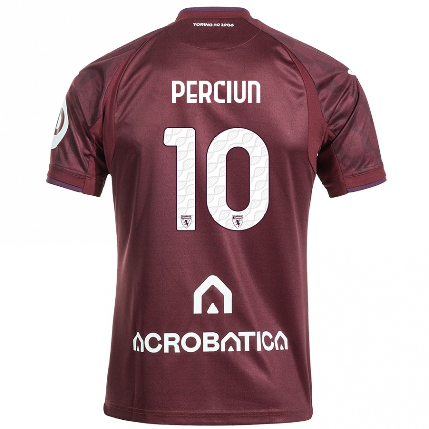 Niño Fútbol Camiseta Sergiu Perciun #10 Granate Blanco 1ª Equipación 2024/25