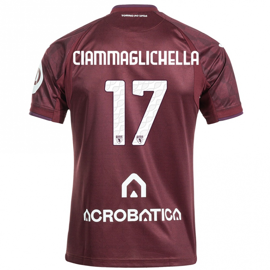 Niño Fútbol Camiseta Aaron Ciammaglichella #17 Granate Blanco 1ª Equipación 2024/25