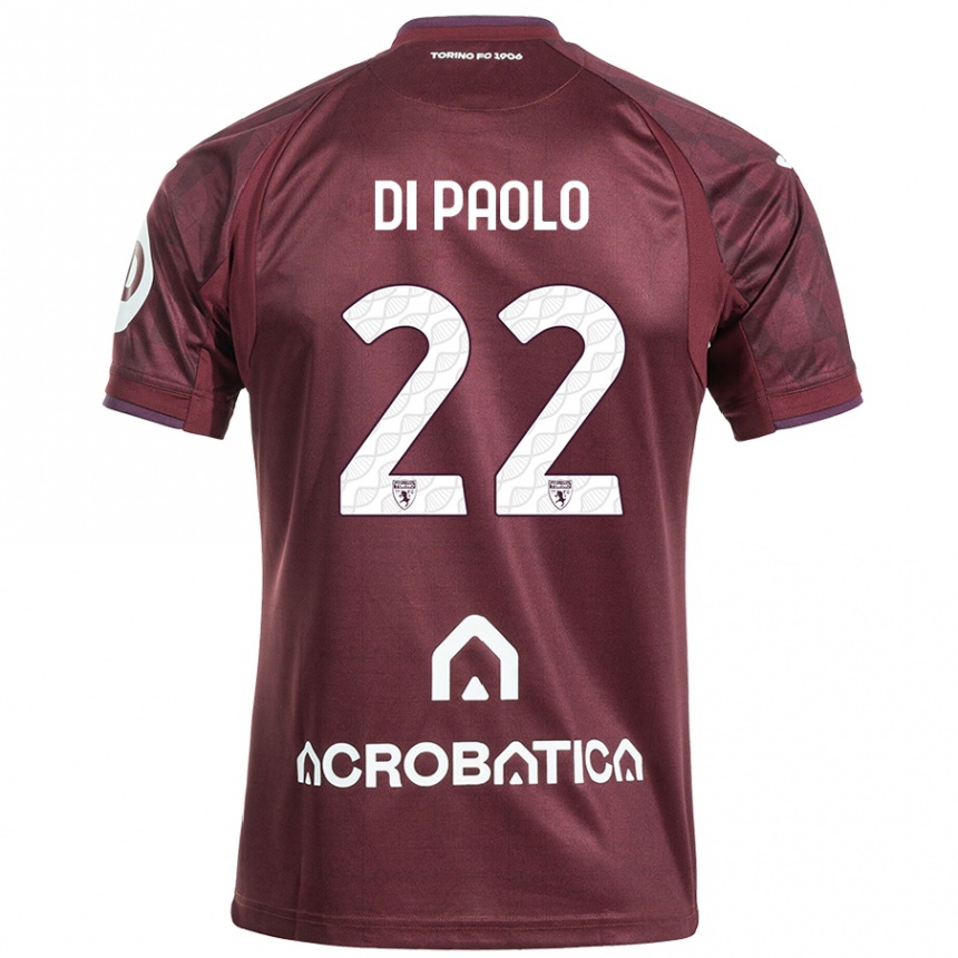 Niño Fútbol Camiseta Sebastiano Di Paolo #22 Granate Blanco 1ª Equipación 2024/25