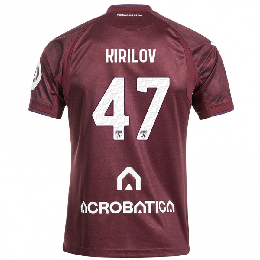 Niño Fútbol Camiseta Martin Kirilov #47 Granate Blanco 1ª Equipación 2024/25