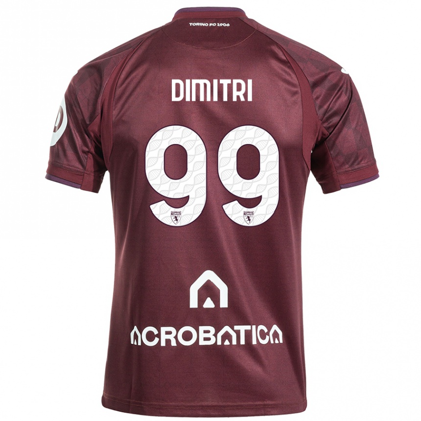 Niño Fútbol Camiseta Matteo Dimitri #99 Granate Blanco 1ª Equipación 2024/25