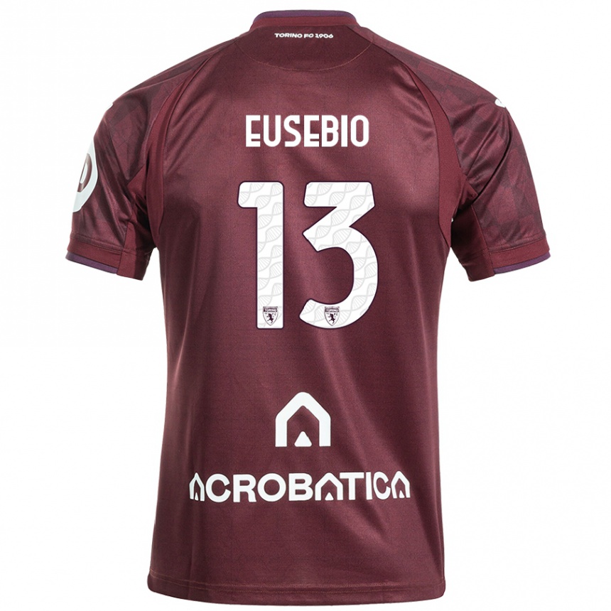 Niño Fútbol Camiseta Chiara Eusebio #13 Granate Blanco 1ª Equipación 2024/25