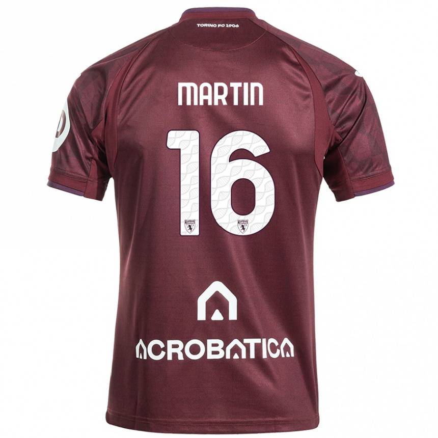 Niño Fútbol Camiseta Francesca Martin #16 Granate Blanco 1ª Equipación 2024/25