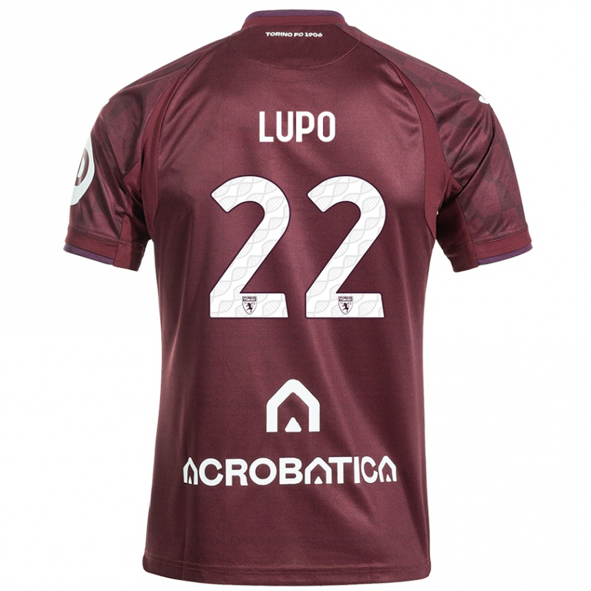 Niño Fútbol Camiseta Enrica Lupo #22 Granate Blanco 1ª Equipación 2024/25