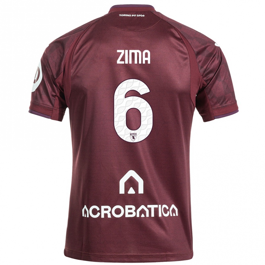 Niño Fútbol Camiseta David Zima #6 Granate Blanco 1ª Equipación 2024/25