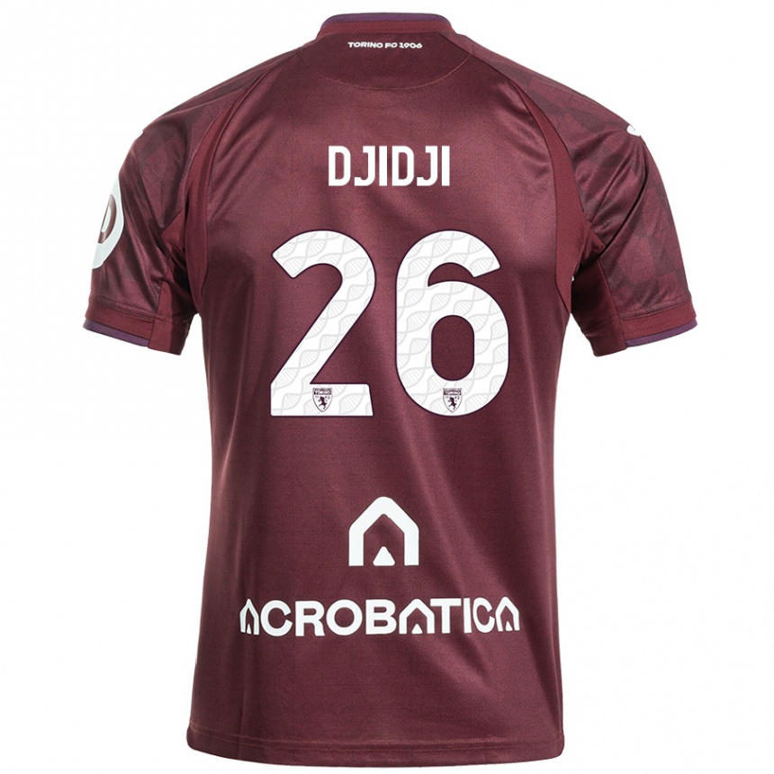 Niño Fútbol Camiseta Koffi Djidji #26 Granate Blanco 1ª Equipación 2024/25