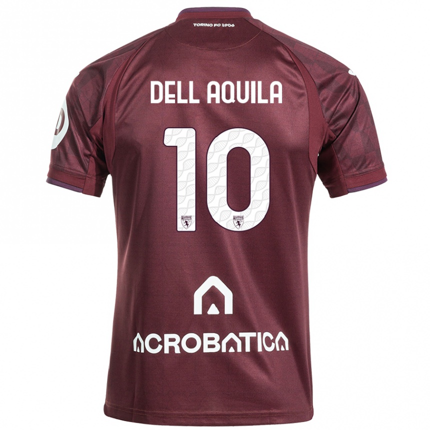 Niño Fútbol Camiseta Francesco Dell'aquila #10 Granate Blanco 1ª Equipación 2024/25