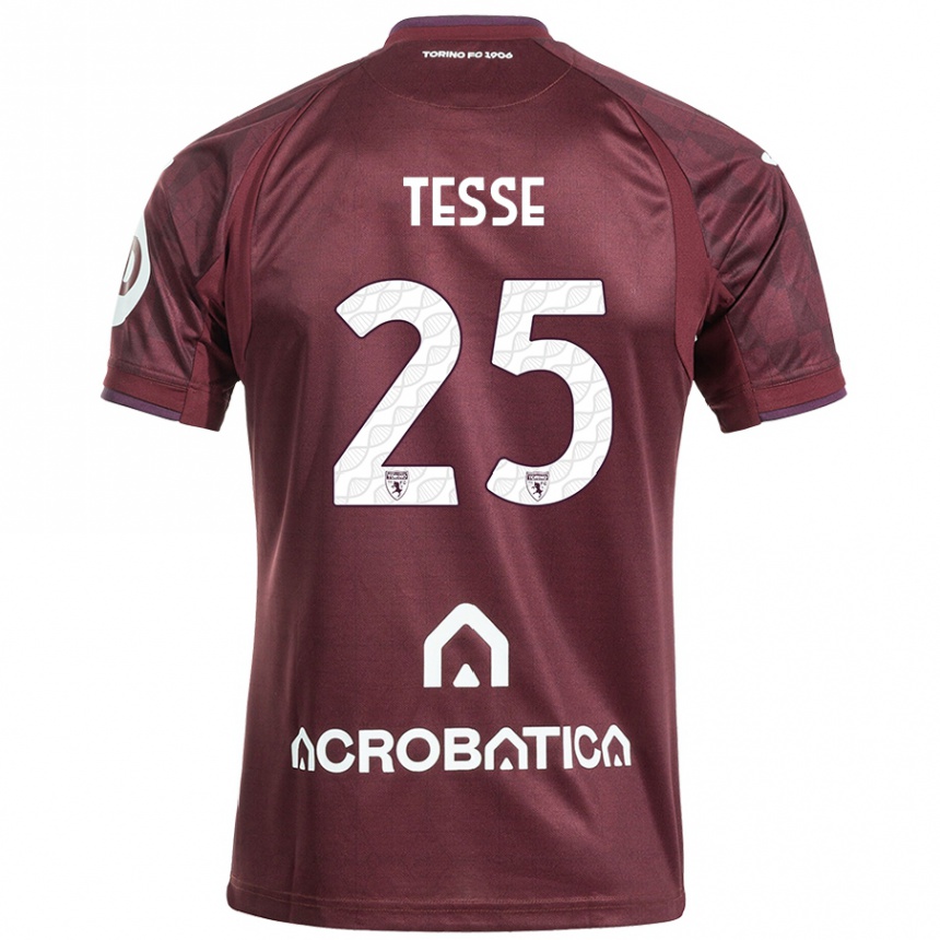 Niño Fútbol Camiseta Manuela Tesse #25 Granate Blanco 1ª Equipación 2024/25