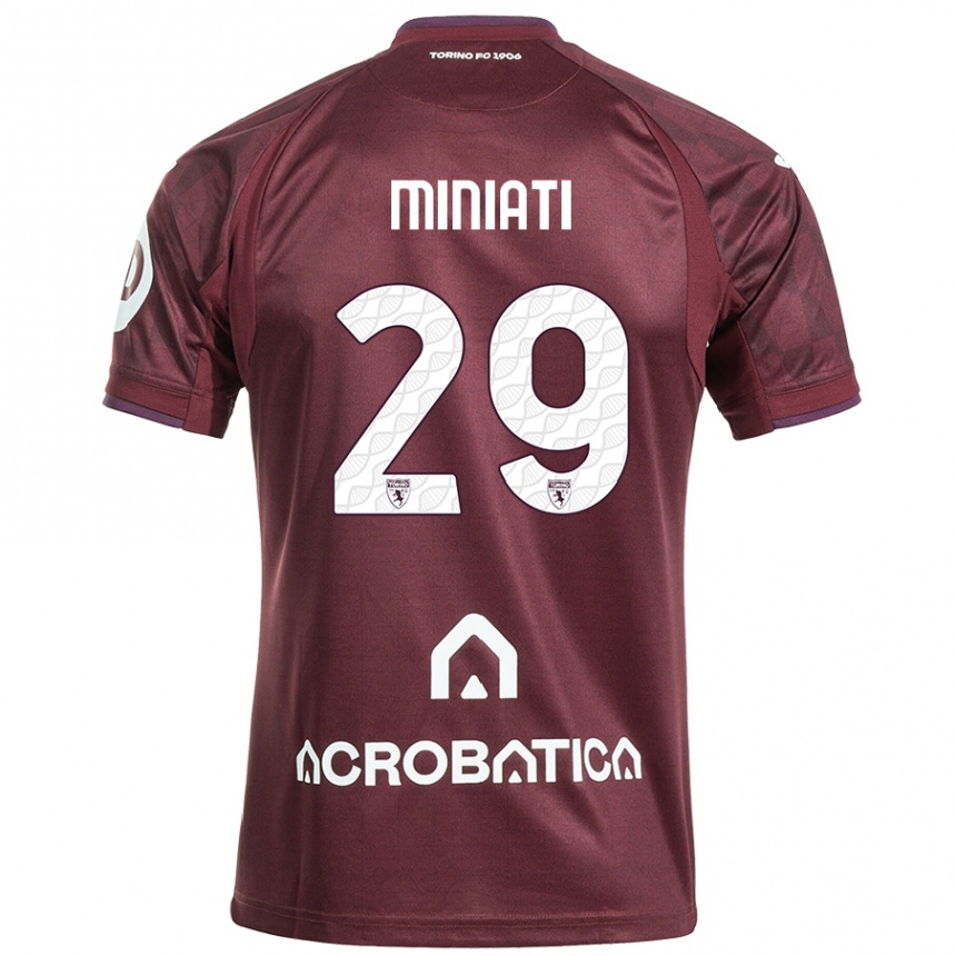 Niño Fútbol Camiseta Elisa Miniati #29 Granate Blanco 1ª Equipación 2024/25