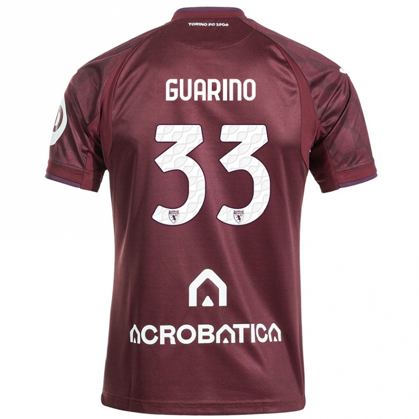 Niño Fútbol Camiseta Rita Guarino #33 Granate Blanco 1ª Equipación 2024/25