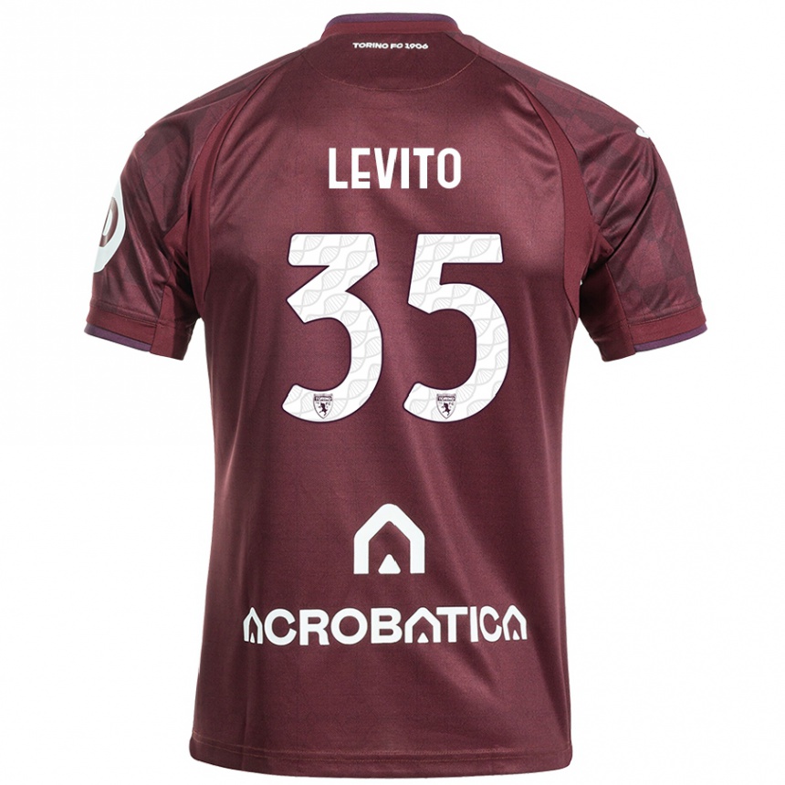 Niño Fútbol Camiseta Isabeau Levito #35 Granate Blanco 1ª Equipación 2024/25