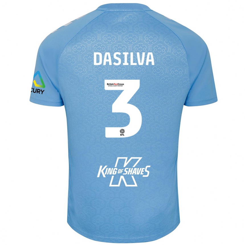 Niño Fútbol Camiseta Jay Dasilva #3 Azul Blanco 1ª Equipación 2024/25