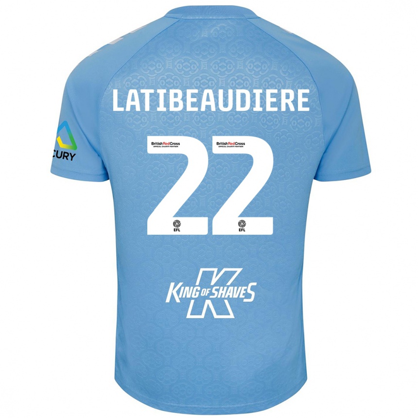 Niño Fútbol Camiseta Joel Latibeaudiere #22 Azul Blanco 1ª Equipación 2024/25