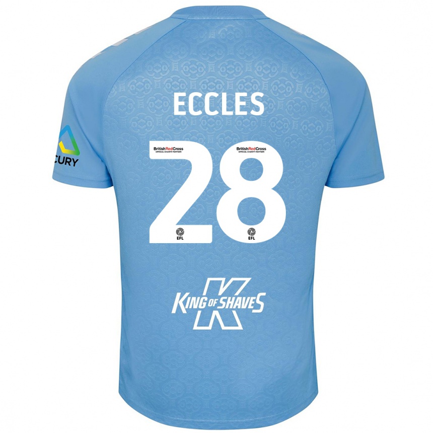 Niño Fútbol Camiseta Josh Eccles #28 Azul Blanco 1ª Equipación 2024/25