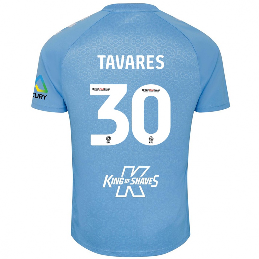 Niño Fútbol Camiseta Fábio Tavares #30 Azul Blanco 1ª Equipación 2024/25