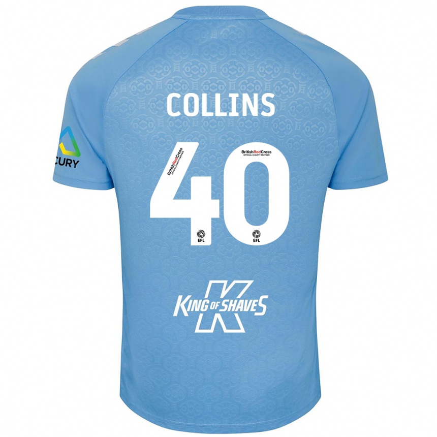 Niño Fútbol Camiseta Brad Collins #40 Azul Blanco 1ª Equipación 2024/25