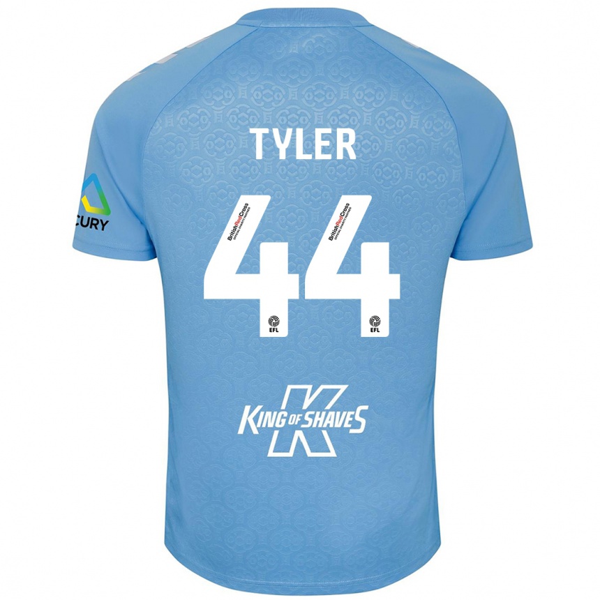 Niño Fútbol Camiseta Cian Tyler #44 Azul Blanco 1ª Equipación 2024/25