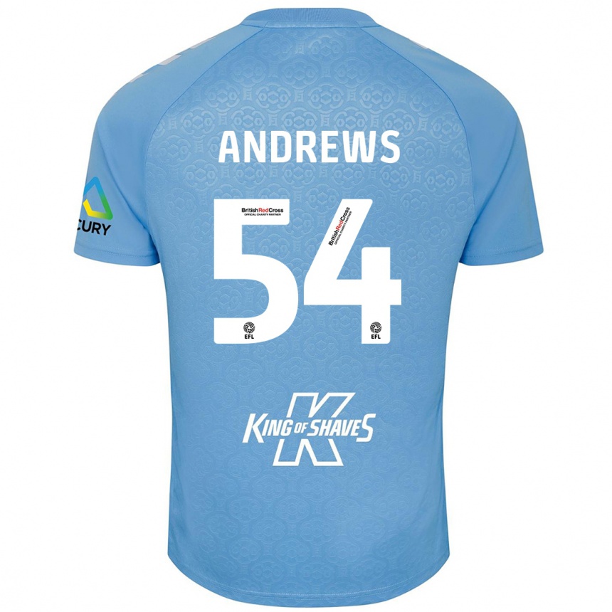 Niño Fútbol Camiseta Kai Andrews #54 Azul Blanco 1ª Equipación 2024/25