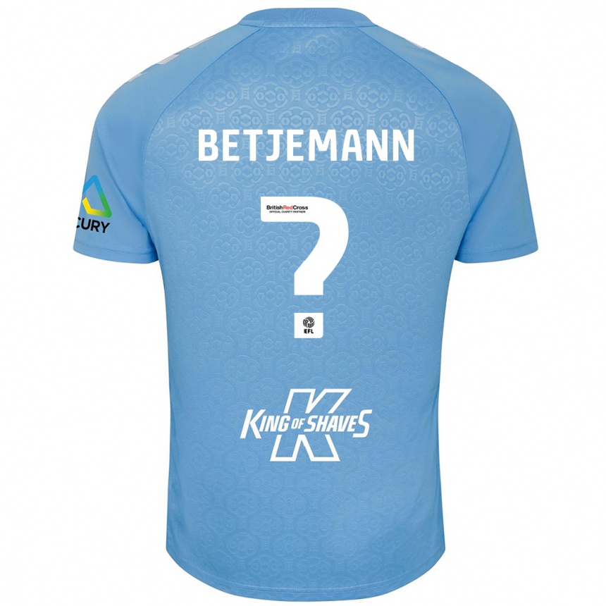 Niño Fútbol Camiseta Elliot Betjemann #0 Azul Blanco 1ª Equipación 2024/25